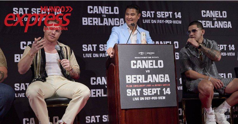 Canelo y Berlanga se confrontan en conferencia